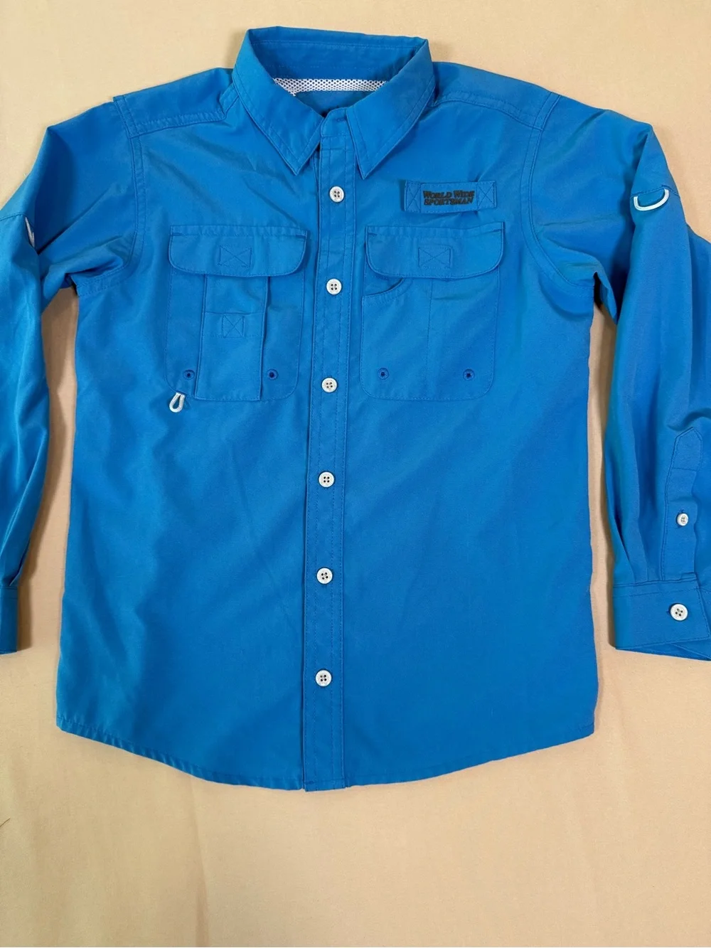 Bass Pro Shops Worldwide Sportsman Boys Angler Long Sleeve Button Up Shirt Small